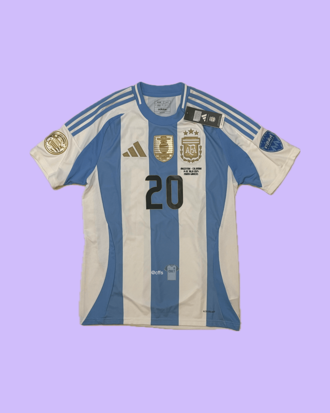 Argentina NT 2024 Adidas with Alexis Mac Allister 20 Nameset Football Jersey (BNWT) - Cult Fave Football Shirts