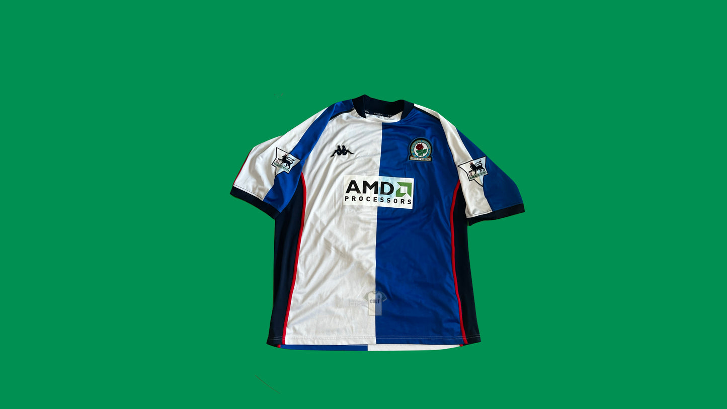 Blackburn Rovers FC 2002/03 Kappa with Andy Cole 9 Nameset Vintage Football Jersey