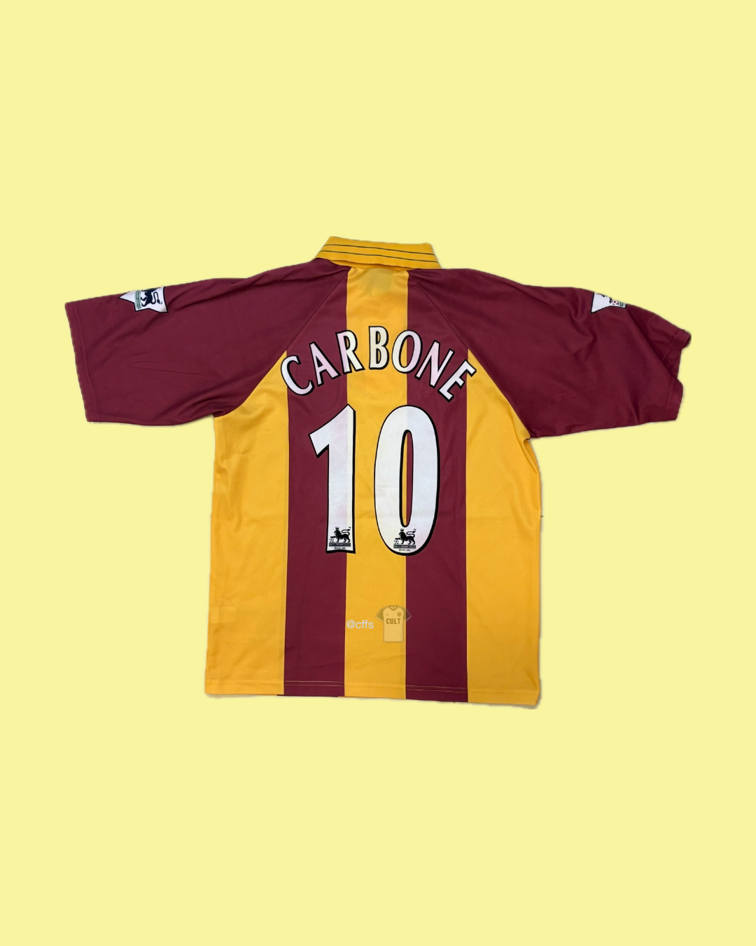 Bradford City 1999/2001 Asics with Benito Carbone 10 Nameset Football Jersey