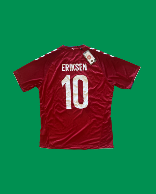 Denmark NT 2018 Hummel with Christian Eriksen 10 Nameset Football Jersey