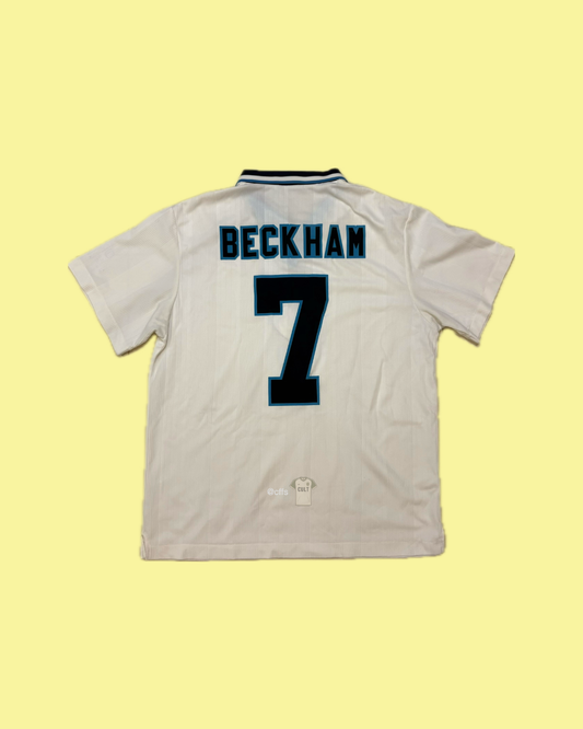England NT 1996/98 Umbro Home David Beckham 7 Nameset Football Jersey
