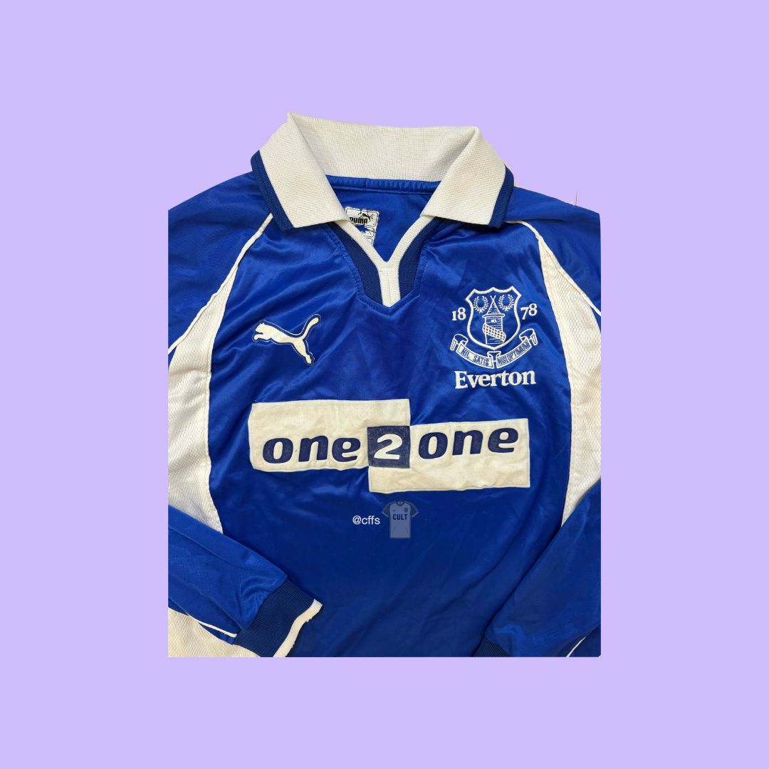 Everton 2000/02 Puma with David Weir 5 Nameset Vintage Football Jersey