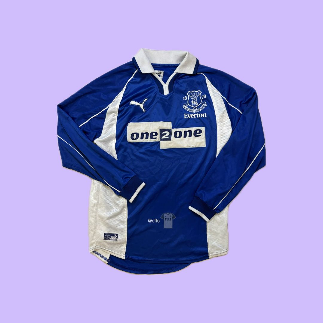 Everton 2000/02 Puma with David Weir 5 Nameset Vintage Football Jersey