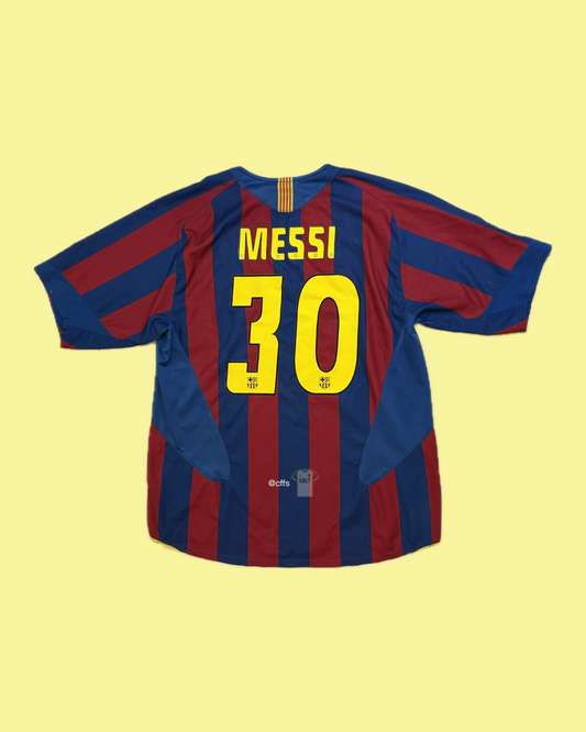 FC Barcelona 2005/06 Nike with Lionel Messi 30 Nameset - Cult Fave Football Shirts