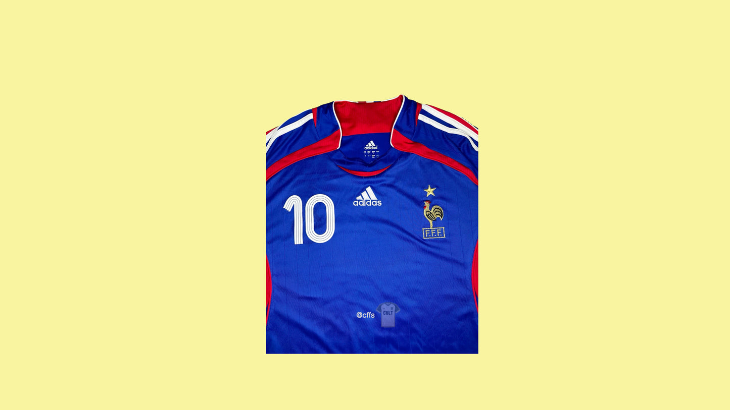 France 2006 World Cup Adidas Home Jersey with Zinedine Zidane 10