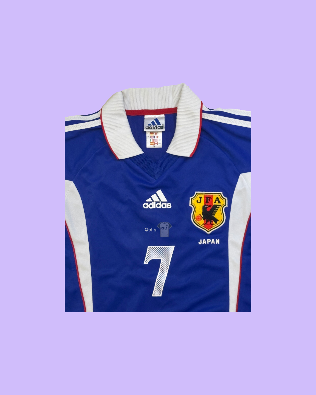 Japan NT 1999 Adidas with Hidetoshi Nakata 7 Nameset Football Jersey