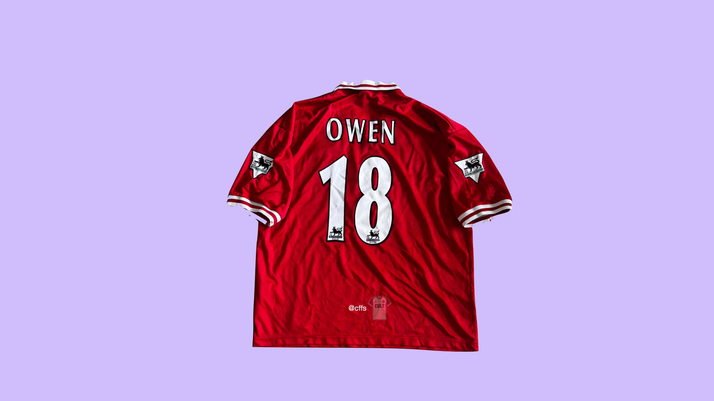 Liverpool 1996-1998 Reebok with Michael Owen 18 Nameset Vintage Football Jersey