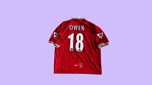Liverpool 1996-1998 Reebok with Michael Owen 18 Nameset Vintage Football Jersey - Cult Fave Football Shirts