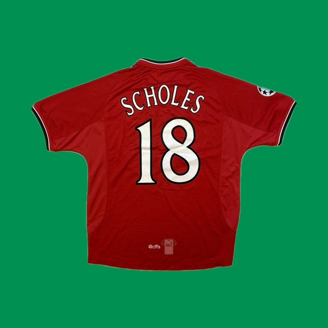 Manchester United 2000/02 Umbro with Paul Scholes 18 Vintage Football Jersey