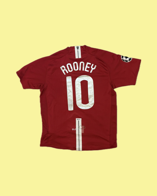Manchester United 2007/08 Nike with Wayne Rooney 10 Nameset Football Jersey - Cult Fave Football Shirts