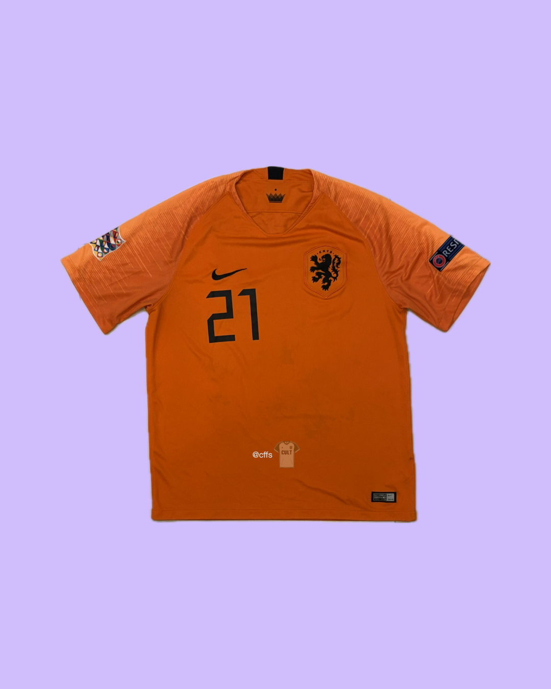 Netherlands NT 2018/20 Nike with Frenkie de Jong 21 Nameset