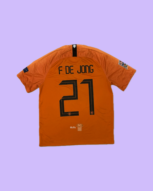Netherlands NT 2018/20 Nike with Frenkie de Jong 21 Nameset - Cult Fave Football Shirts