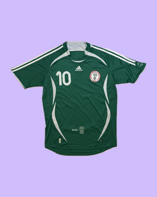 Nigeria 2006/08 Adidas with Jay-Jay Okocha 10 Nameset Football Jersey - Cult Fave Football Shirts