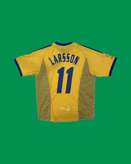 Sweden NT 2002/04 Adidas with Henrik Larsson 11 Nameset Football Jersey
