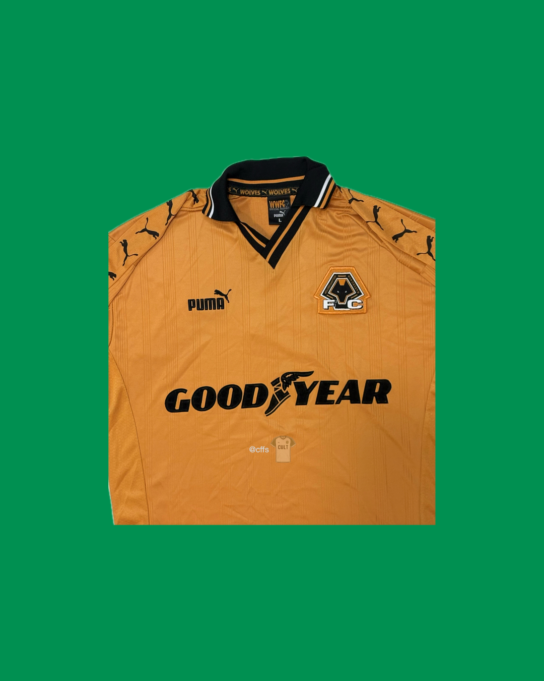 Wolverhampton Wanderers 1998/2000 Puma with Number 8 Nameset Football Jersey