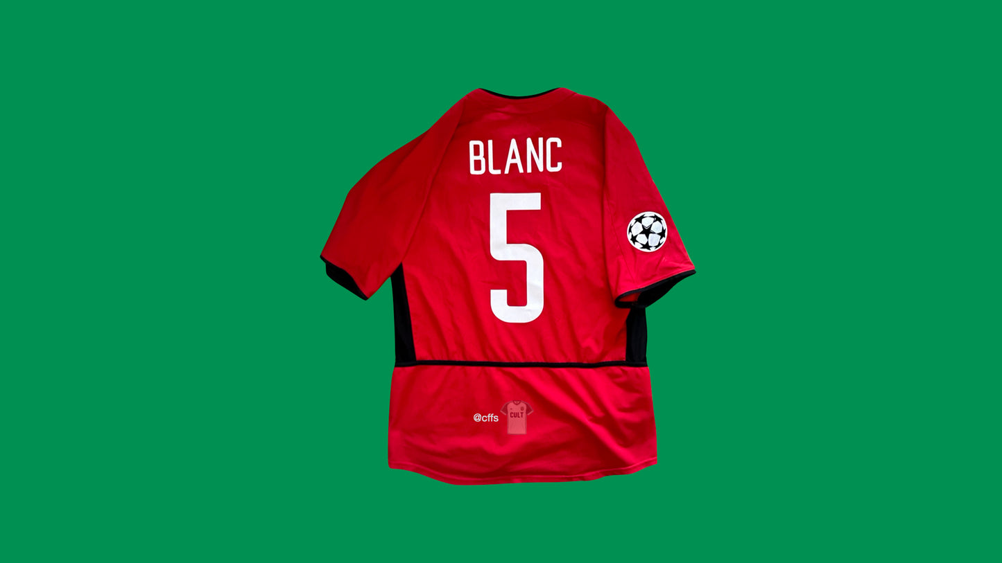 Manchester United 2002-2004 Nike with Laurent Blanc 5 Nameset Vintage Football Jersey