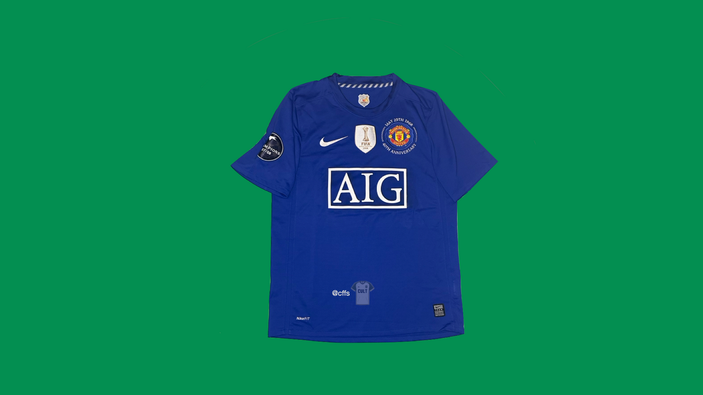 Manchester United 2008/09 Nike with Cristiano Ronaldo 7 Nameset Vintage Football Jersey - Cult Fave Football Shirts