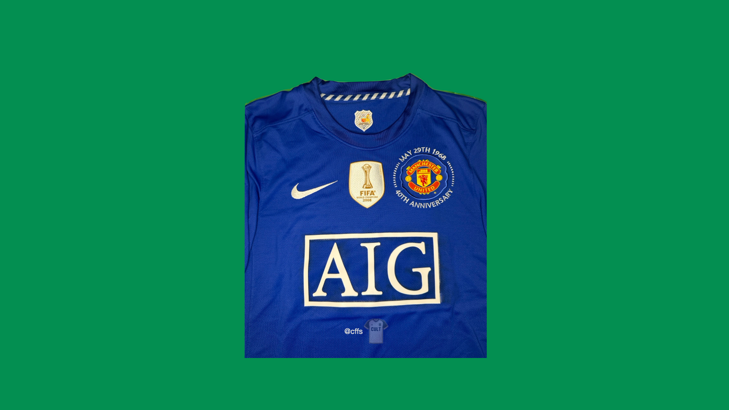 Manchester United 2008/09 Nike with Cristiano Ronaldo 7 Nameset Vintage Football Jersey - Cult Fave Football Shirts