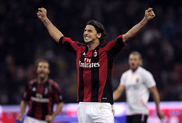 AC Milan 2010/11 Adidas with Zlatan Ibrahimovic 11 Nameset Football Jersey