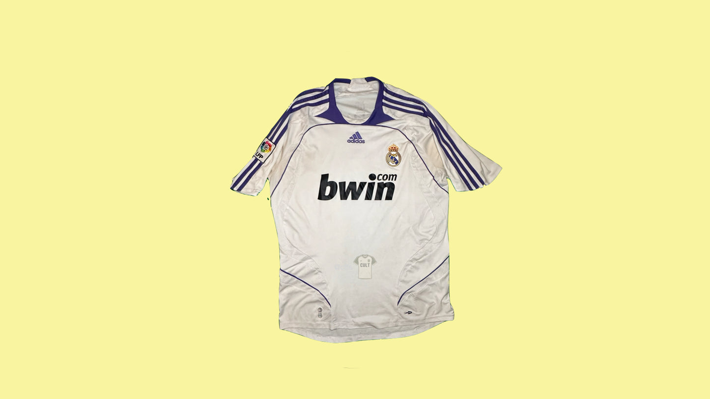 Real Madrid 2007/08 Adidas with Guti.Haz 14 Nameset Vintage Football Jersey - Cult Fave Football Shirts