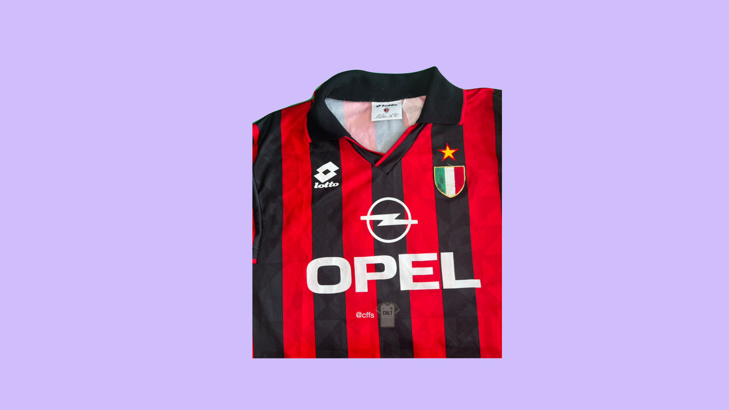 AC Milan 1994/95 Lotto with 11 Nameset Vintage Football Jersey