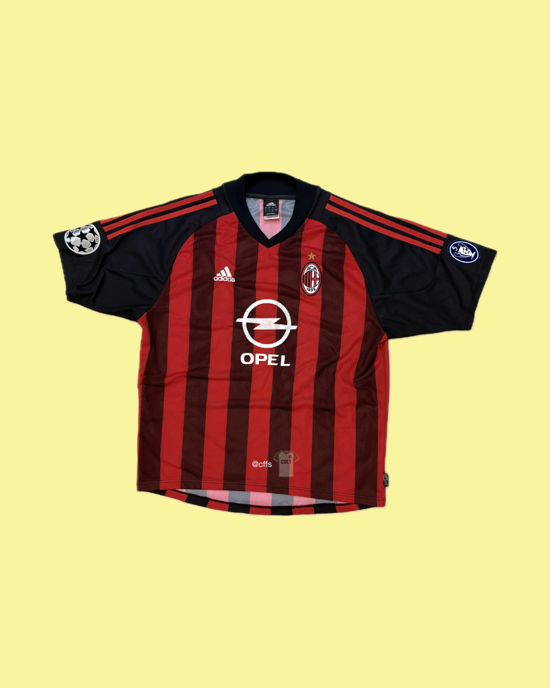 AC Milan 2002/03 Adidas with Andriy Shevchenko 7 Nameset Football Jersey - Cult Fave Football Shirts