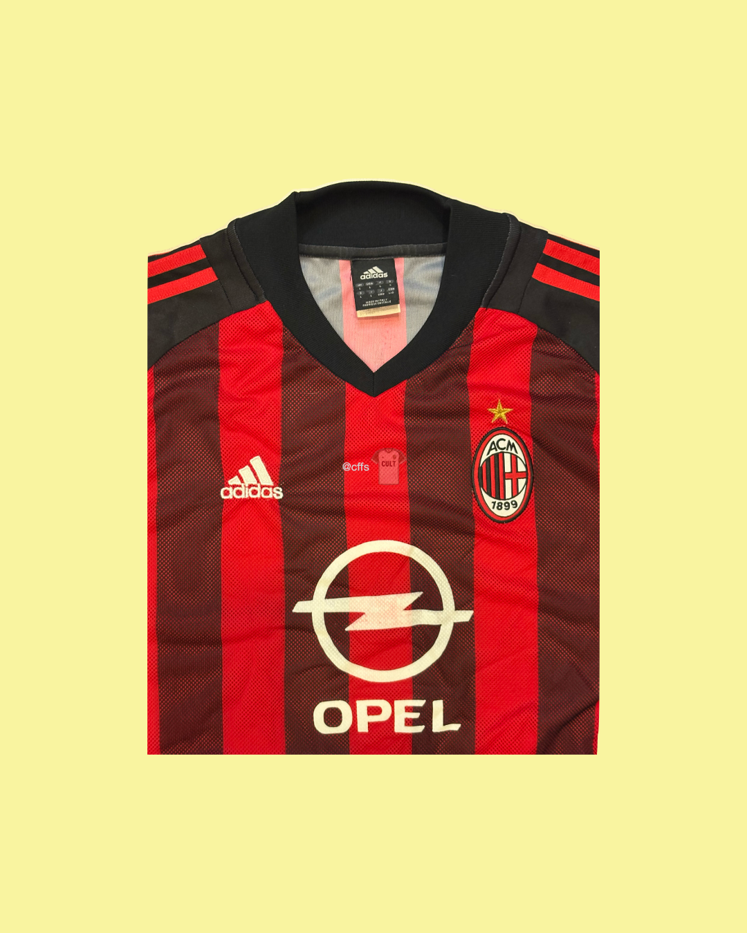 AC Milan 2002/03 Adidas with Andriy Shevchenko 7 Nameset Football Jersey - Cult Fave Football Shirts