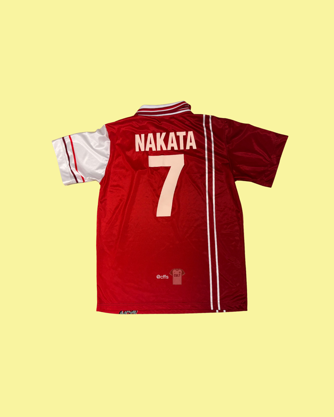 AC Perugia 1998/99 Galex with Hidetoshi Nakata 7 Nameset Football Jersey