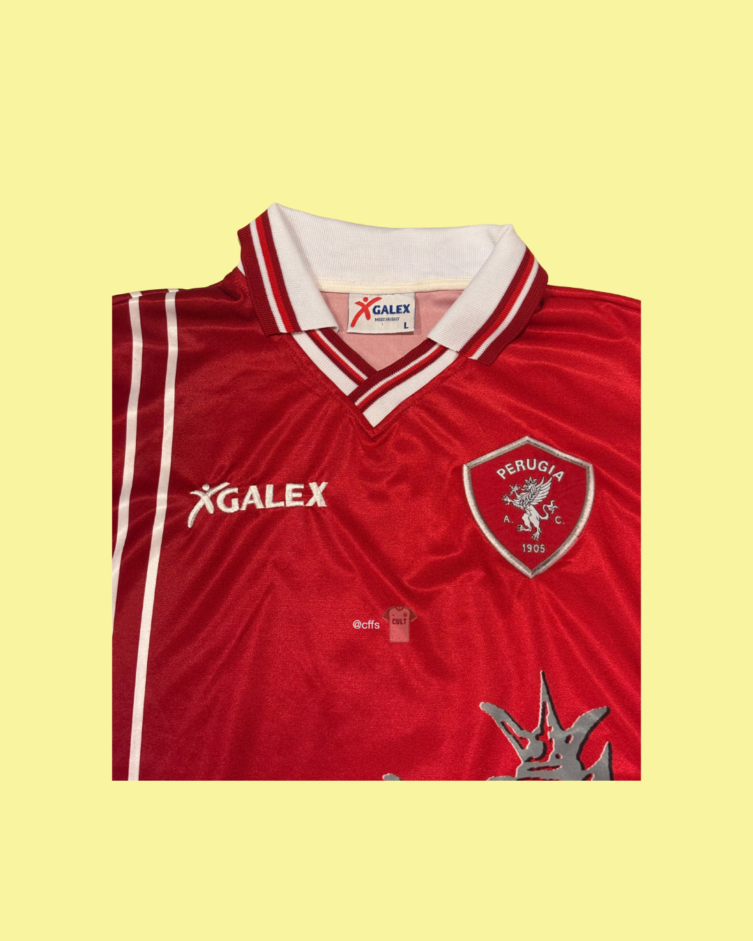 AC Perugia 1998/99 Galex with Hidetoshi Nakata 7 Nameset Football Jersey