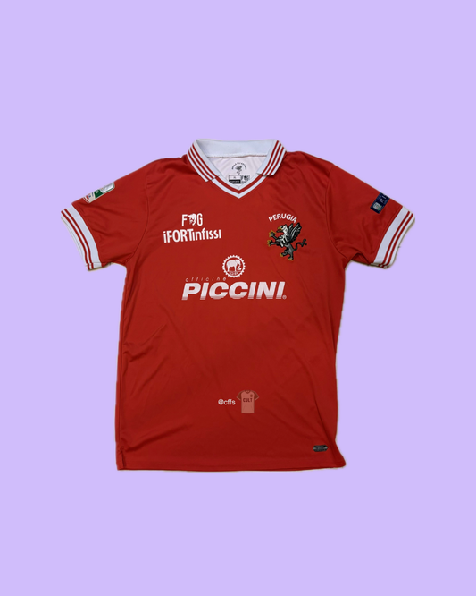 AS Perugia Calcio 2016/17 Frankie Garage with Lorenzo Del Prete 18 Nameset Football Jersey - Cult Fave Football Shirts