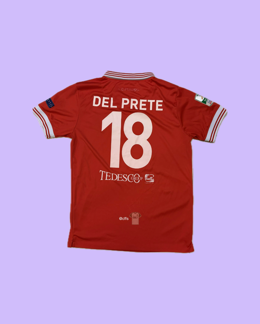 AS Perugia Calcio 2016/17 Frankie Garage with Lorenzo Del Prete 18 Nameset Football Jersey - Cult Fave Football Shirts
