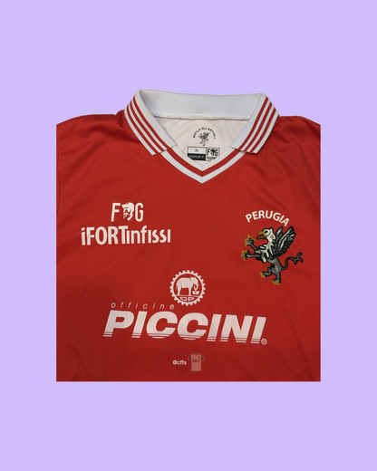 AS Perugia Calcio 2016/17 Frankie Garage with Lorenzo Del Prete 18 Nameset Football Jersey - Cult Fave Football Shirts