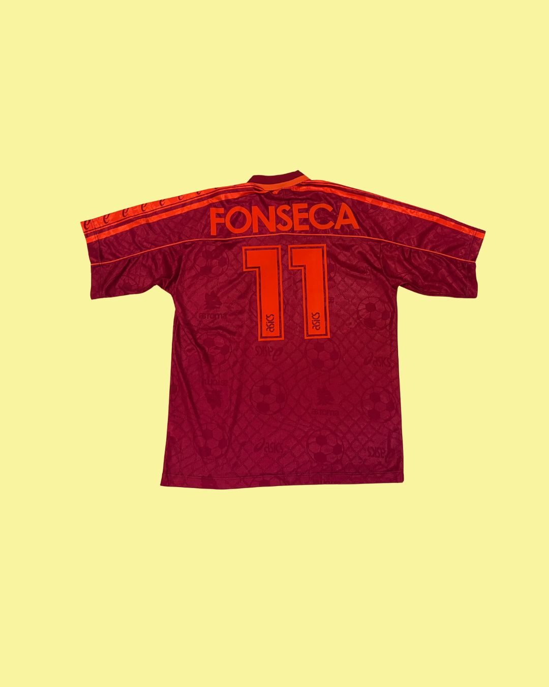 AS Roma 1995/96 Asics with Daniel Fonseca 11 Nameset Football Jersey