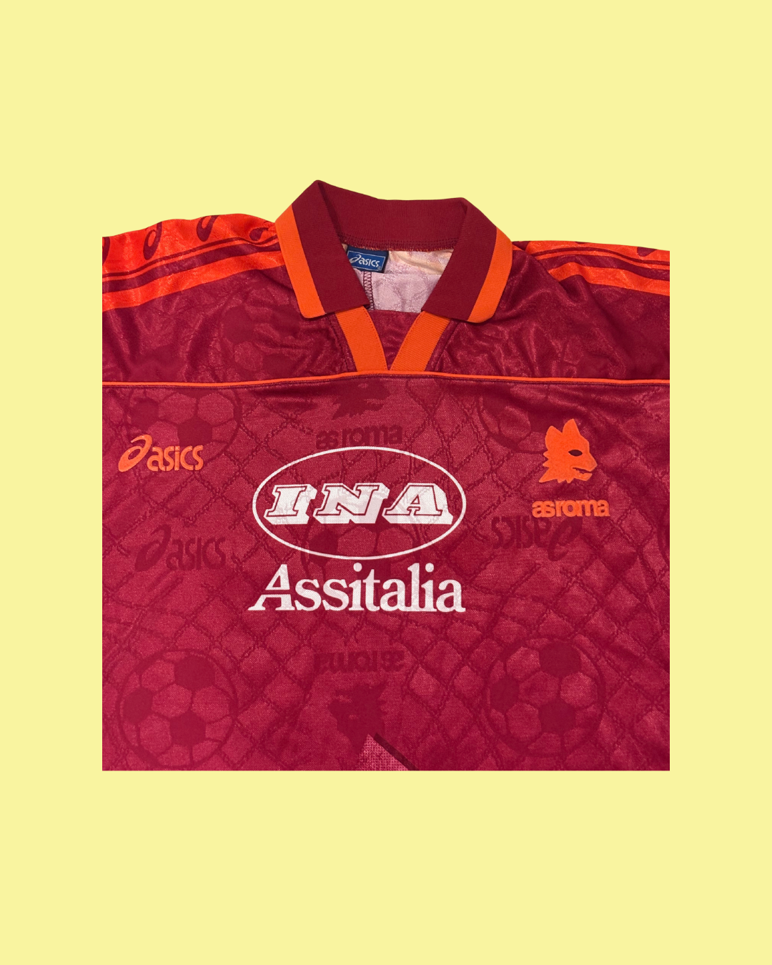 AS Roma 1995/96 Asics with Daniel Fonseca 11 Nameset Football Jersey