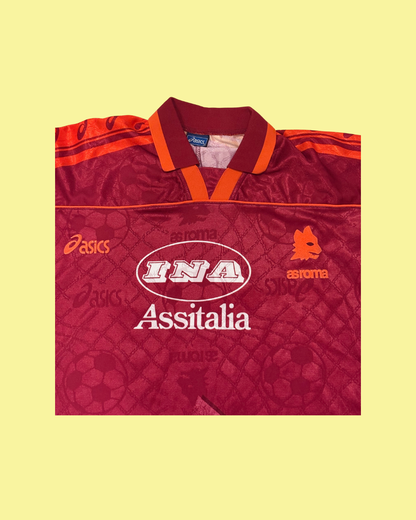 AS Roma 1995/96 Asics with Daniel Fonseca 11 Nameset Football Jersey