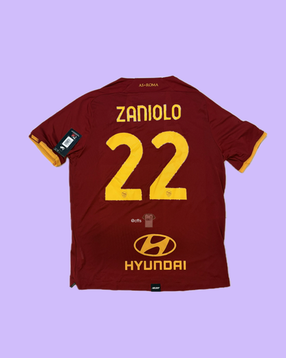 AS Roma 2021/22 New Balance with Nicolo Zaniolo 22 Nameset Football Jersey - Cult Fave Football Shirts