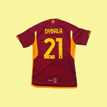 AS Roma 2023/24 Adidas with Paulo Dybala 21 Home Jersey - Cult Fave Football Shirts