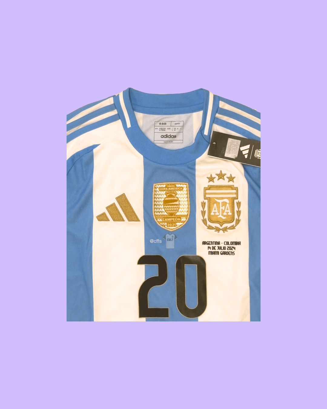Argentina NT 2024 Adidas with Alexis Mac Allister 20 Nameset Football Jersey (BNWT)