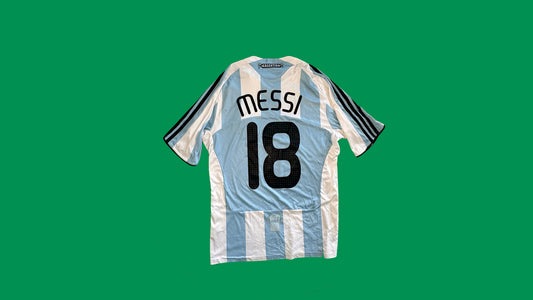 Argetina NT 2008-2010 Adidas with Messi 18 Nameset Vintage Football Jersey - Cult Fave Football Shirts