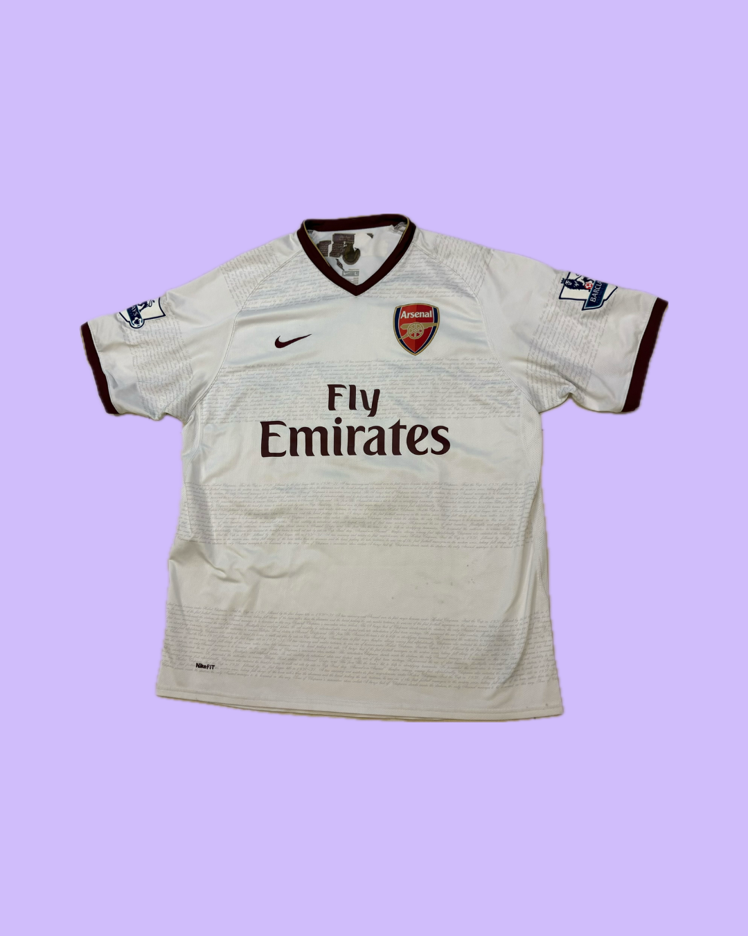 Arsenal FC 2007/08 Nike with Theo Walcott 32 Nameset Football Jersey - Cult Fave Football Shirts