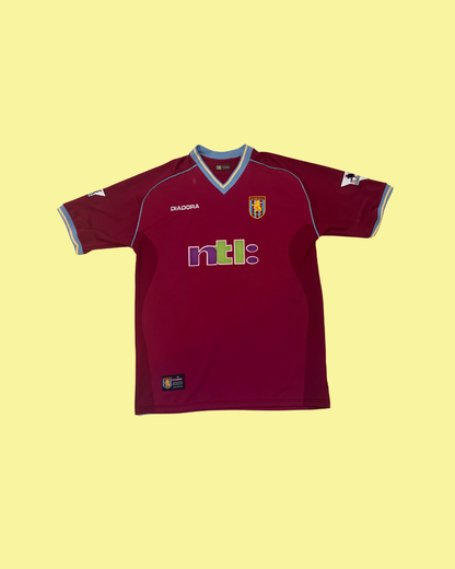 Aston Villa 2001/02 Diadora Home with Juan Pablo Angel 8 Football Jersey