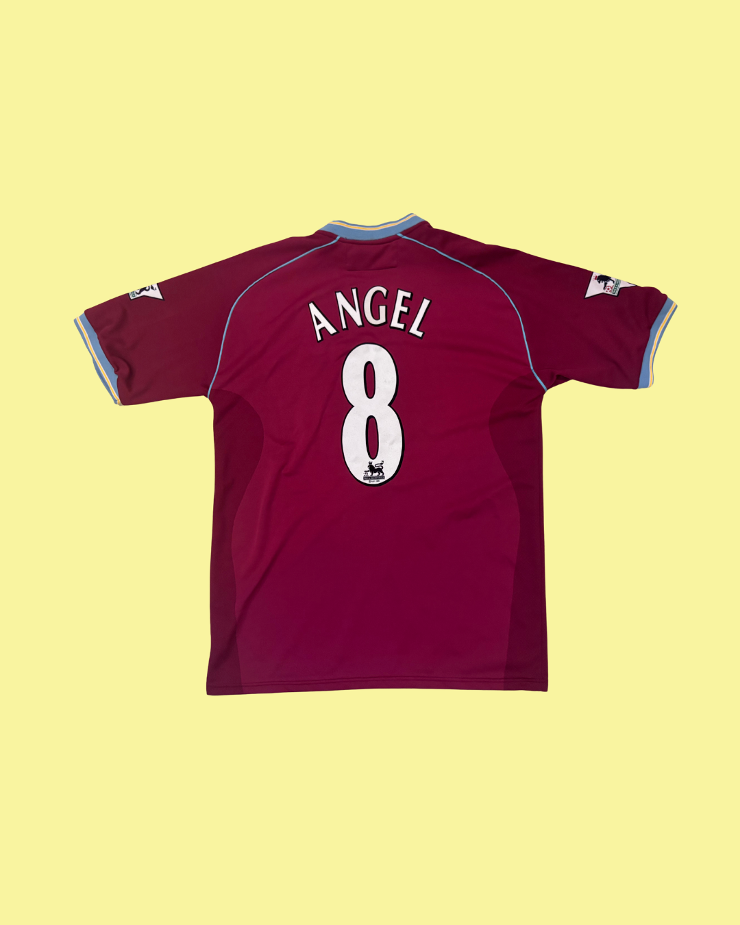 Aston Villa 2001/02 Diadora Home with Juan Pablo Angel 8 Football Jersey