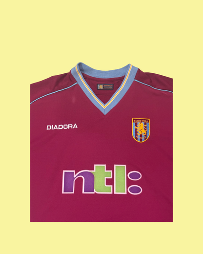 Aston Villa 2001/02 Diadora Home with Juan Pablo Angel 8 Football Jersey