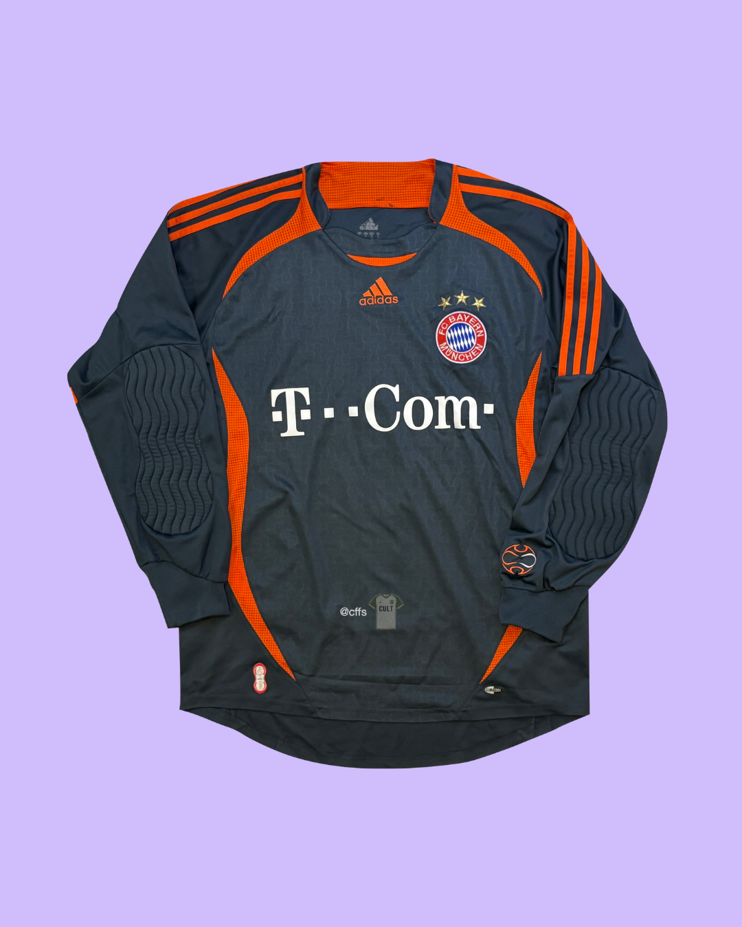 Bayern Munich 2007/08 Adidas with Oliver Kahn 1 Nameset Goalkeeper Jersey