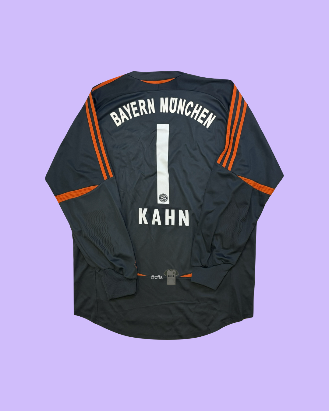 Bayern Munich 2007/08 Adidas with Oliver Kahn 1 Nameset Goalkeeper Jersey