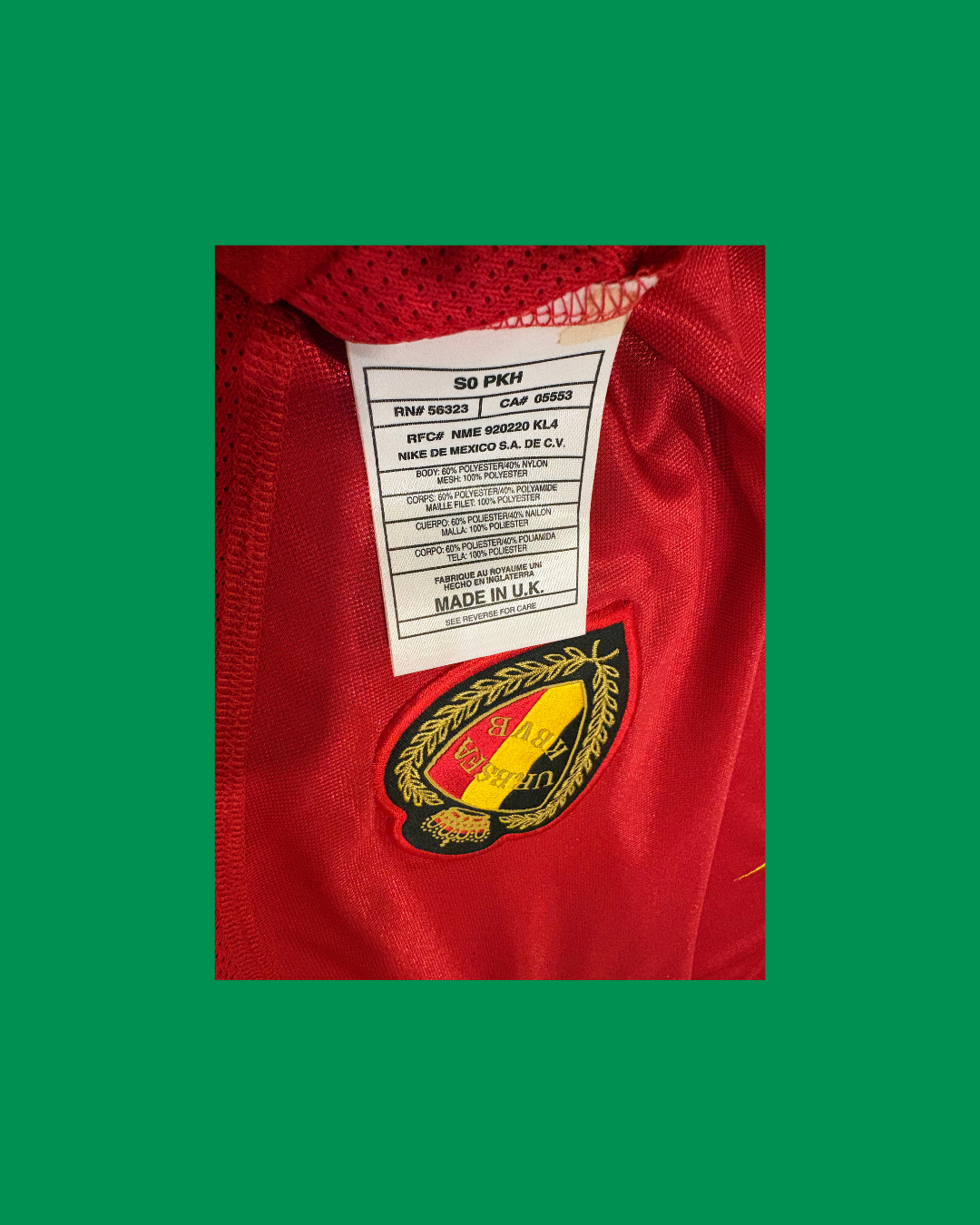 Belgium NT 2000/01 Nike Home Football Jersey