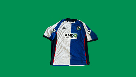 Blackburn Rovers FC 2002/03 Kappa with Andy Cole 9 Nameset Vintage Football Jersey