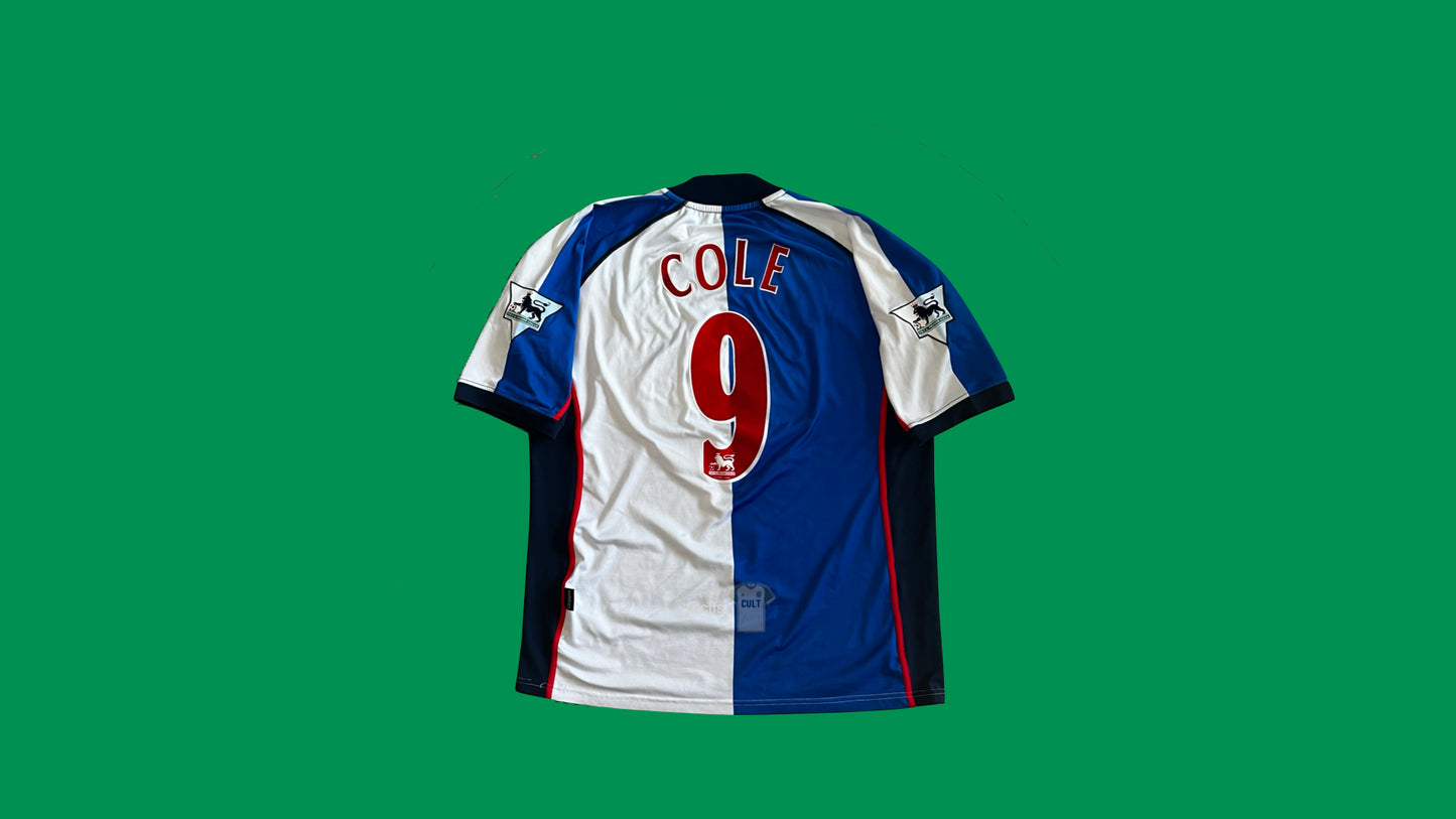 Blackburn Rovers FC 2002/03 Kappa with Andy Cole 9 Nameset Vintage Football Jersey