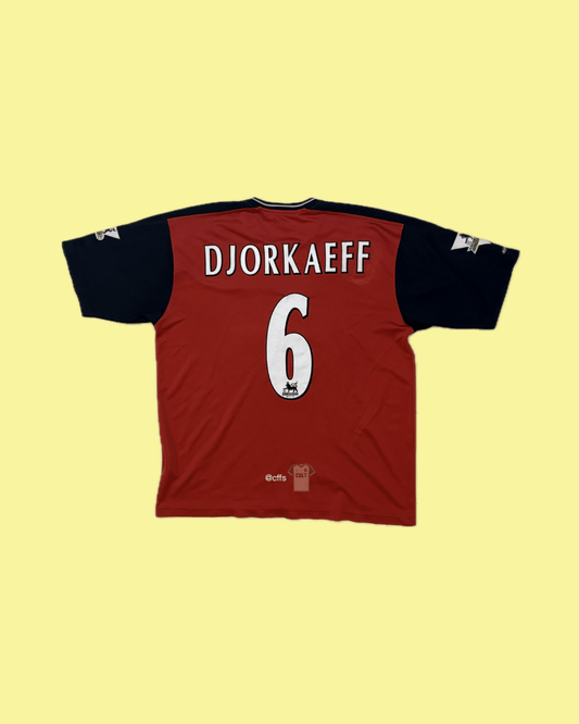 Bolton Wanderers 2002-04 Reebok with Youri Djorkaeff 6 Nameset Football Jersey