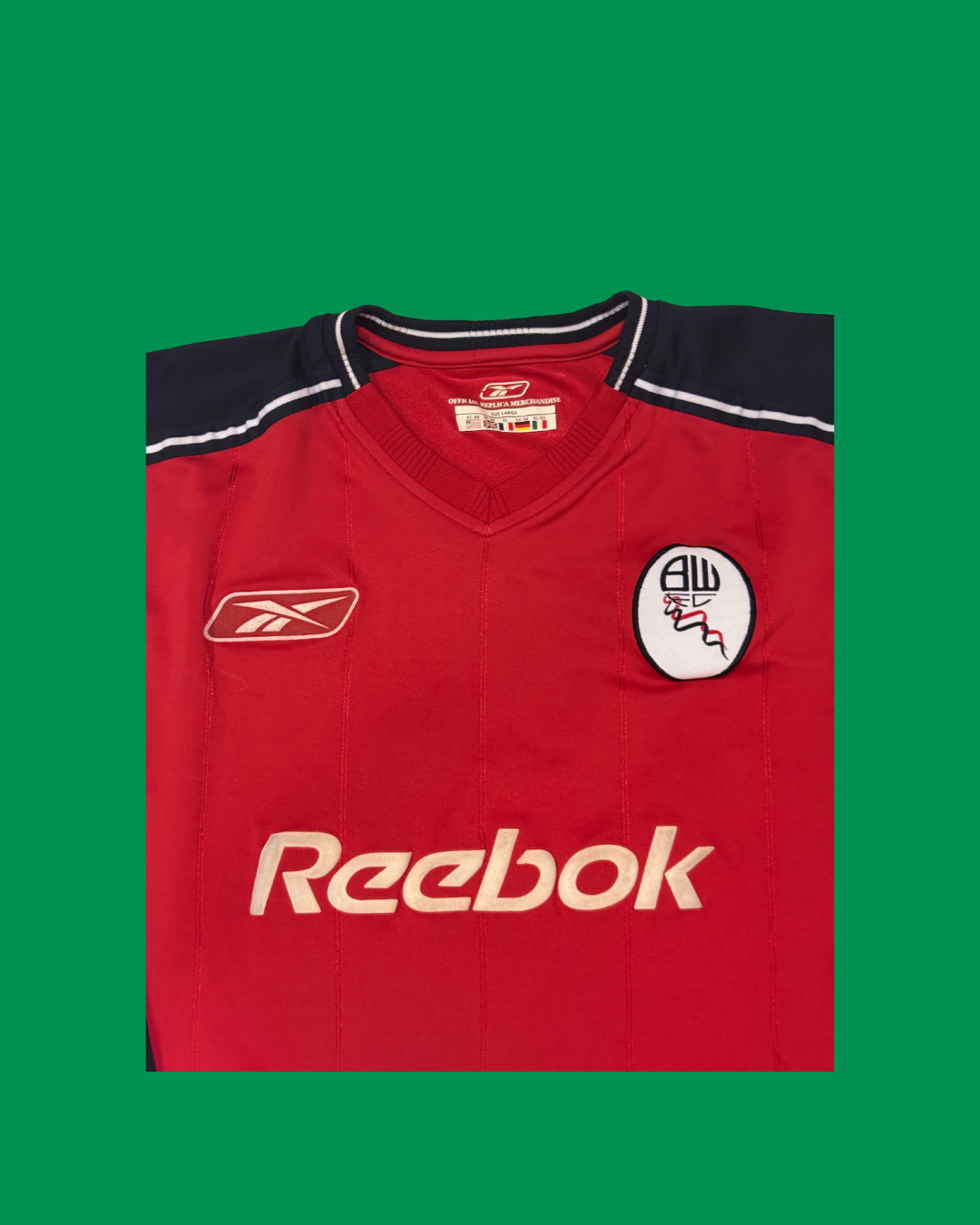 Bolton Wanderers 2003/04 Reebok with Jay-Jay Okocha 10 Nameset Football Jersey